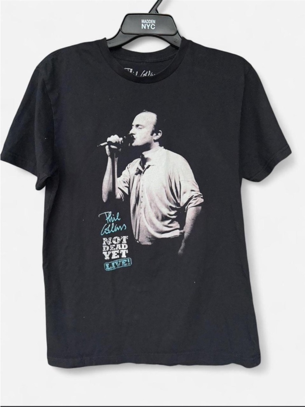 Black Short-Sleeve Graphic Tee with Live Music Print